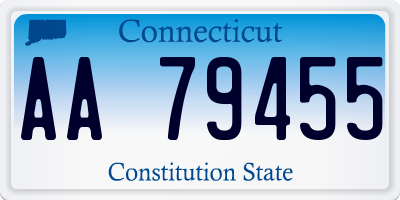 CT license plate AA79455