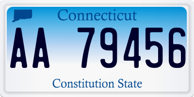 CT license plate AA79456