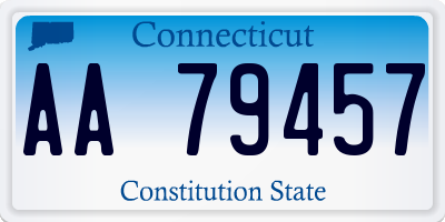 CT license plate AA79457