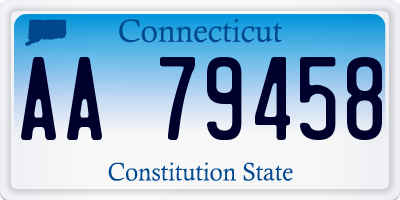 CT license plate AA79458