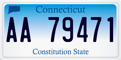 CT license plate AA79471