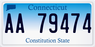 CT license plate AA79474