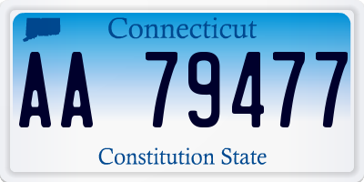 CT license plate AA79477