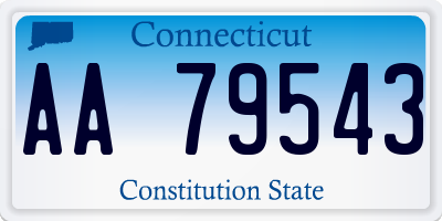 CT license plate AA79543