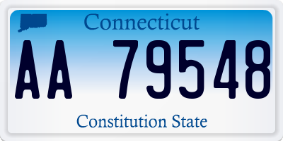 CT license plate AA79548