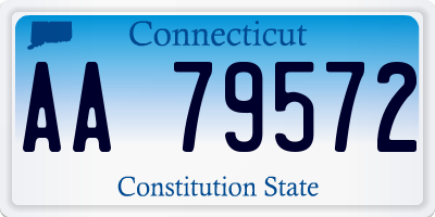 CT license plate AA79572