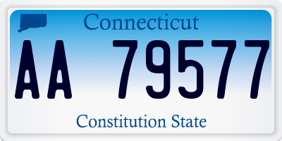 CT license plate AA79577