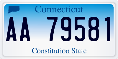 CT license plate AA79581