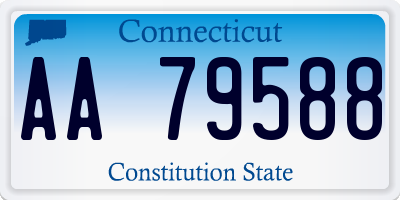 CT license plate AA79588