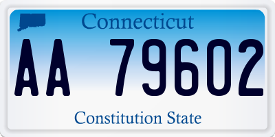 CT license plate AA79602