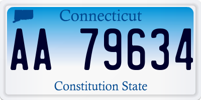 CT license plate AA79634