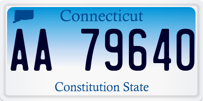 CT license plate AA79640