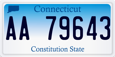 CT license plate AA79643