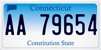CT license plate AA79654