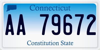CT license plate AA79672