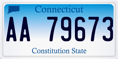 CT license plate AA79673