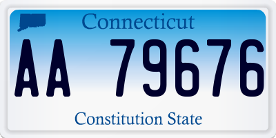 CT license plate AA79676