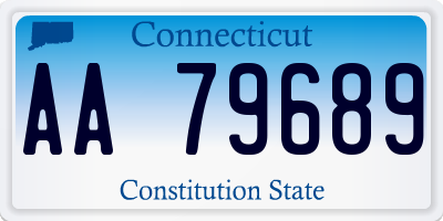 CT license plate AA79689