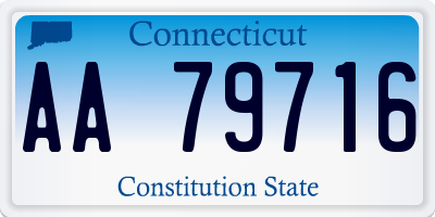 CT license plate AA79716