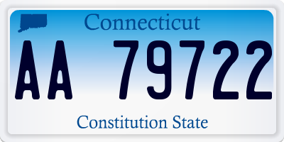 CT license plate AA79722