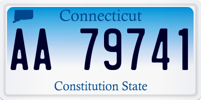 CT license plate AA79741