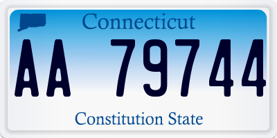 CT license plate AA79744