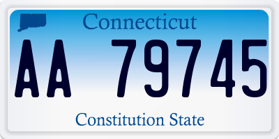 CT license plate AA79745