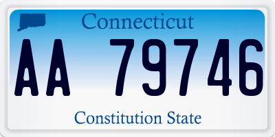 CT license plate AA79746