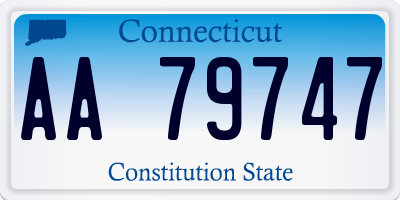 CT license plate AA79747