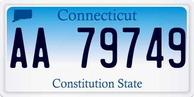 CT license plate AA79749