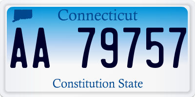 CT license plate AA79757