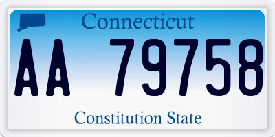CT license plate AA79758