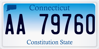CT license plate AA79760