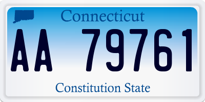 CT license plate AA79761