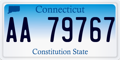 CT license plate AA79767