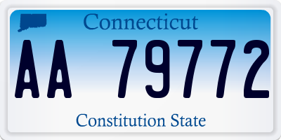 CT license plate AA79772