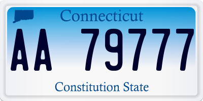 CT license plate AA79777
