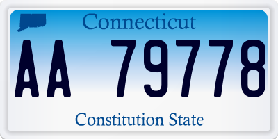 CT license plate AA79778