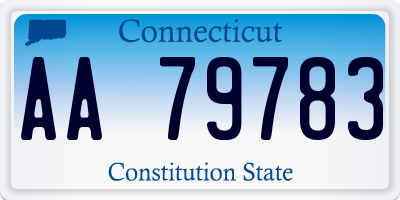 CT license plate AA79783