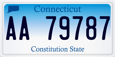 CT license plate AA79787