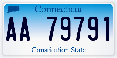 CT license plate AA79791