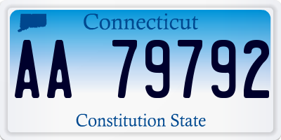 CT license plate AA79792