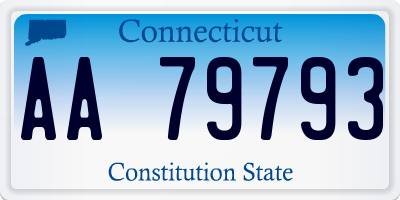 CT license plate AA79793