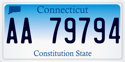 CT license plate AA79794