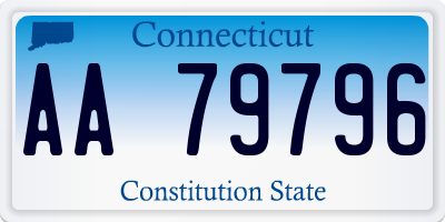 CT license plate AA79796