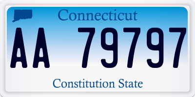 CT license plate AA79797