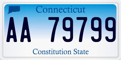 CT license plate AA79799
