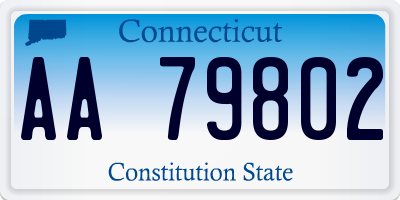 CT license plate AA79802