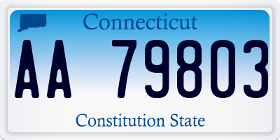 CT license plate AA79803