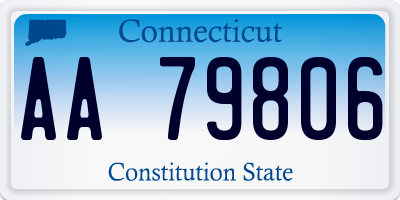 CT license plate AA79806